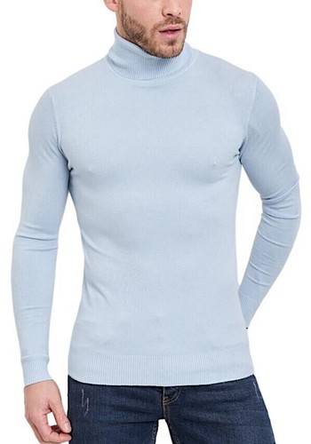 Pull col roulé homme slim - roulé,
