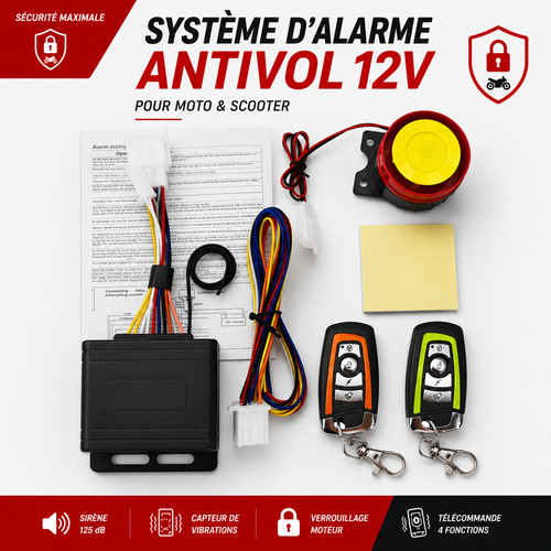 Système alarme moto antivol - système, d'alarme