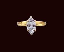 1.50 Ct Real Marquise Cut Diamond Engagement Ring 14K Solid Yellow Gold 6 7 8