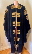 VINTAGE BLACK VELVET ROBE WITH GOLD ACCENTS MOVIE COSTUME UNIQUE WESTERN COSTUME