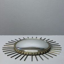 Vintage Witch Eye Sun Mirror Gold Brass Modernist Design 1960s