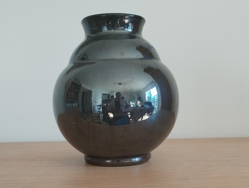 Vase boule noir lustre - noir,