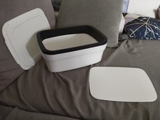  Tupperware  grosse boite à pain tupperware  boulangère blanche noir + Planche 