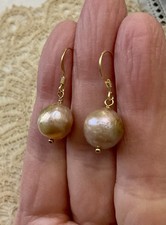 ENORME PERLE ROSE BAROQUE OR