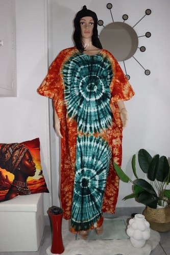 Robe boubou africain orange - robe,