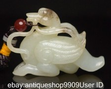 3 "Chine ancienne et Tian Yue sculpture oie animal pendentif Talisman