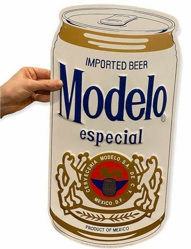 Modelo Especial Metal Tin Beer