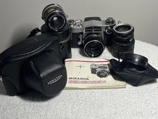 Miranda Sensorex 35mm Film Camera Shutter Works w/ Cases + Extra Lens + Booklet