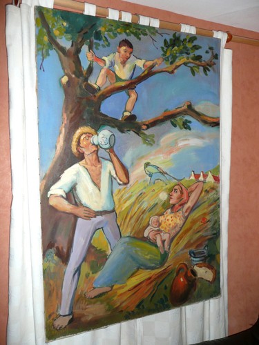 Grand tableau peintre - , eugène