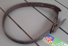 WW2 Jugulaire de Casque Allemand AUTHENTIQUE cuir fer RBNR 0/0750/0100 Stahlhelm