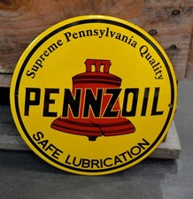 PLAQUE EMAILLEE PENNZOIL huile