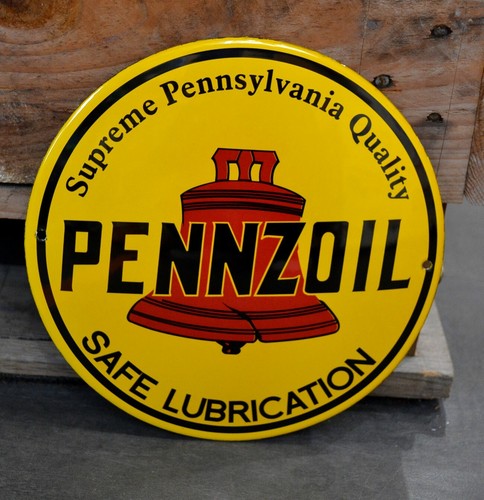 Plaque emaillee pennzoil huile - plaque,