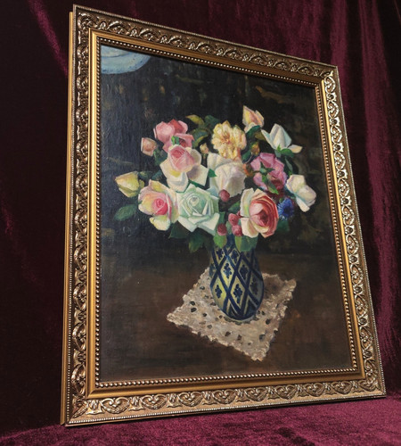 Tableau ancien huile bois - tableau,