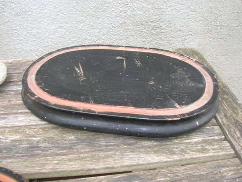 Ancien socle ovale - ovale, bois