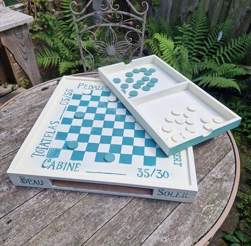 Vintage jeu dame - vintage, bois