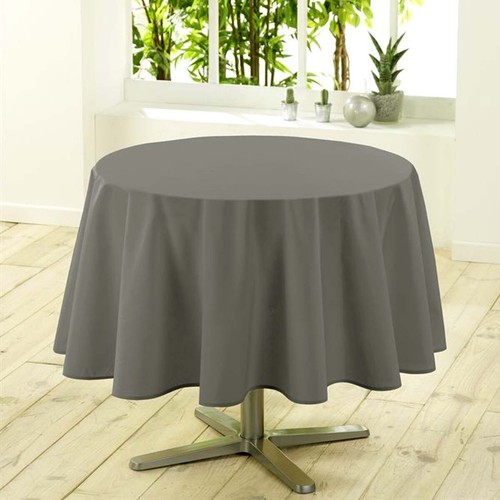Nappe ronde unie gris - , 1m80