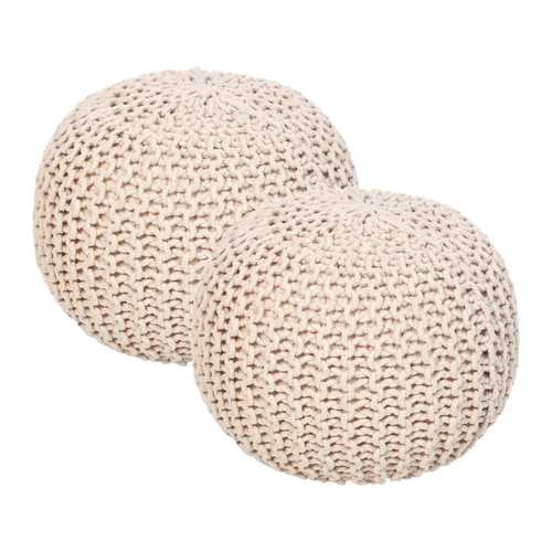 Round pouf ottoman - -, hand