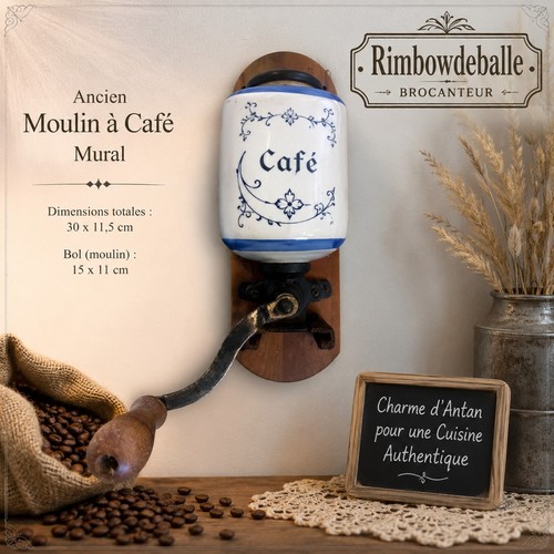Ancien moulin café mural - ancien,