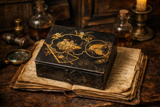 Ancienne boîte laquée noir