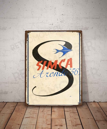 Plaque métal vintage simca - vintage,