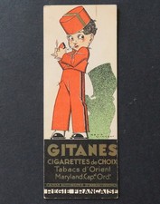 Groom René Vincent Lottery 3 GYPSY CIGARETTES Advertising Bookmark