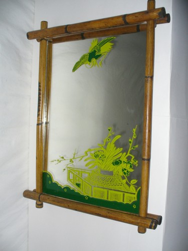 Miroir rotin bambou - rotin,