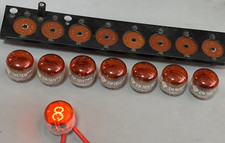 ZM1020 Telefunken 1967s German Nixie Vacuum Tubes with Tube Socket Lot of 8 pcs