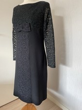 vintage élégante robe couture crêpe et guipure  (H50)