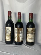 Lot 3 Bouteilles vin Bordeaux 1982 Chateau champcenetz abimées déco collection