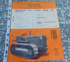 Prospectus brochure  tracteur chenille FIAT mod 50