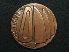 MEDAILLE ART CUIVRE 68mm CARREGA ARTISTE CORSE 1914-1993 -316,4gr - VOILIERS -