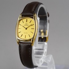 Omega De Ville Quartz Wristwatch Women's  Gold 20mm New Battery New Leather Band