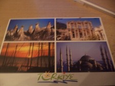 Old postcard Turkey with bird stamp 2006