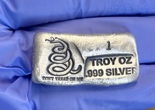 Prospector Gold & Gems Don’t Tread On Me 1 oz .999 Fine Silver Hand Poured Bar