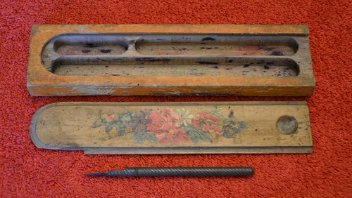 Ancien plumier bois - ancien,