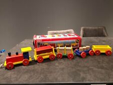 *** INTROUVABLE train en bois SISO vintage , très bon état complet en boite  ***