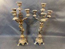 Lot de 2 candelabres en régule bougeoirs chandeliers 19ème
