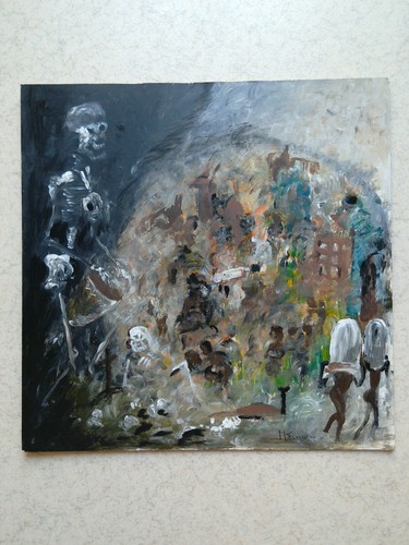 Art africain signé huile - art,