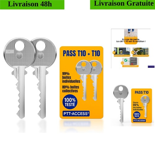 Clé pass ptt t10 lot - clé,