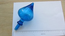 Large cap for carafe, Italian Empoli glass bottle, blue.