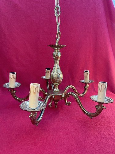 Lustre ancien bronze feux - lustre,