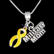 Jaune Déploiement Ruban Militaire Maman Armée Marines Air Force Collier Mignon