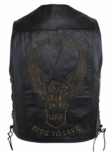 Euro stars gilet cuir biker - gilet,