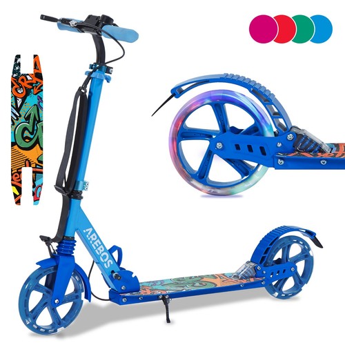 Arebos trottinette led pliable - led,