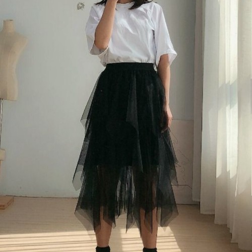 Femme superposé maille tulle - superposé,