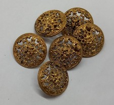 LOT OF ANTIQUE ART NOUVEAU GOLD GOLD GOLD BUTTONS FINE DIAMETER 1.3 CM