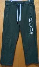 Vintage Hollister Mens Sweat Pants Olive Green Y2K Tie Waist Sz M