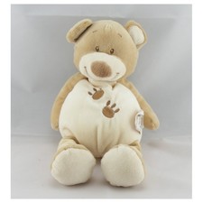 Doudou ours beige blanc