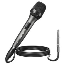Micro Dynamique Vocal pour Le Chant Microphone de karaoké Filaire Portable Mi...