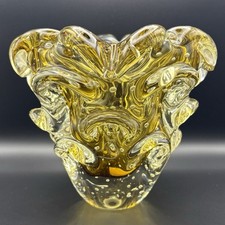 Cristais Labone Luxury Blown Glass Vase Model Traun | Murano Glass Amber
